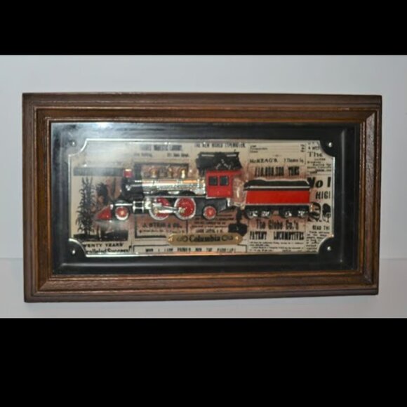 Intercraft 3D Framed Decorative Wall Hanging Train Locomotive Columbia - Picture 1 of 3